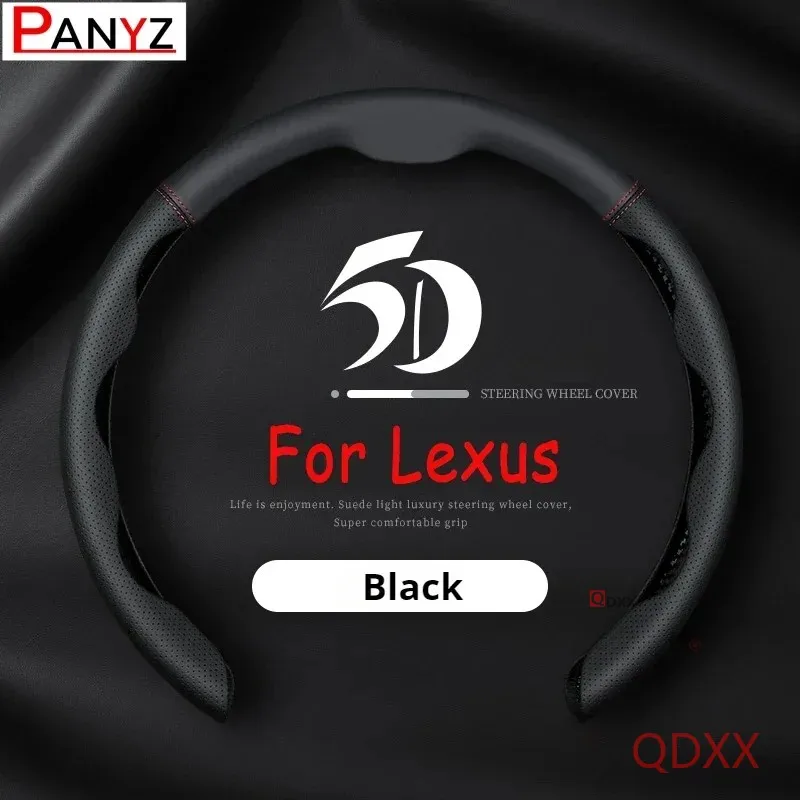 Genuine Leather Car Steering Wheel Cover Ultra-thin Breathable 38cm For Lexus ES IS LS RX NX GS CT GX RC LC LX 200 250 350 450H
