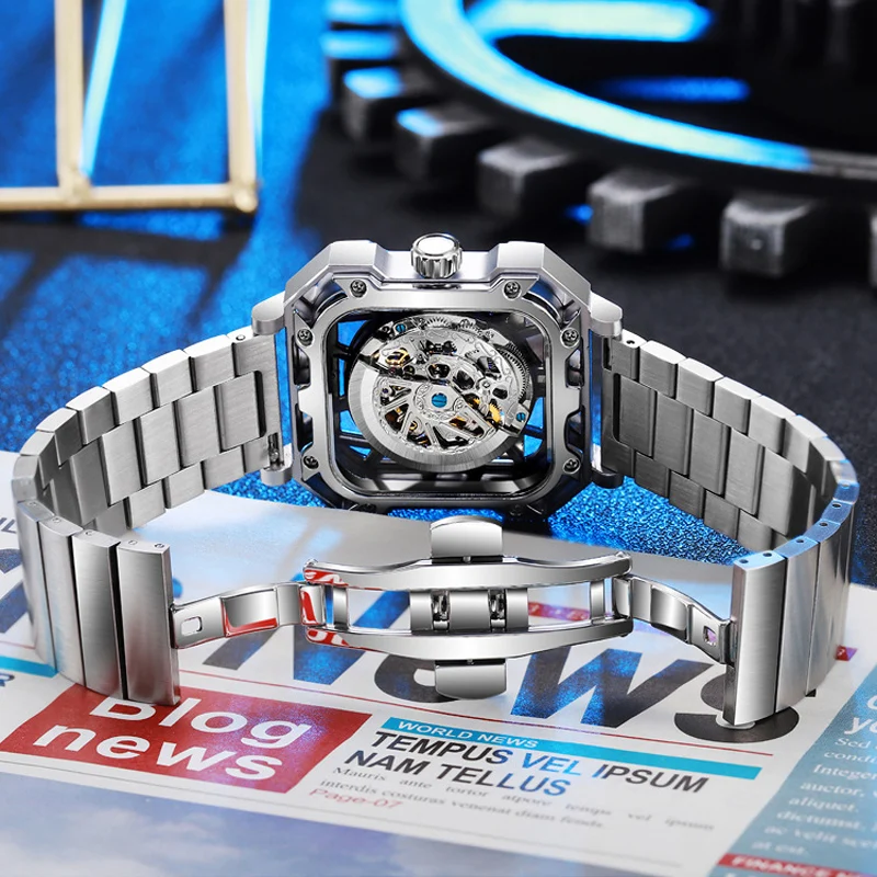 Mens Watches Top Luxury Brand Men Unique Design Sport Watch Men Automatic Mechanical Waterproof Wristwatch Relogio 2023