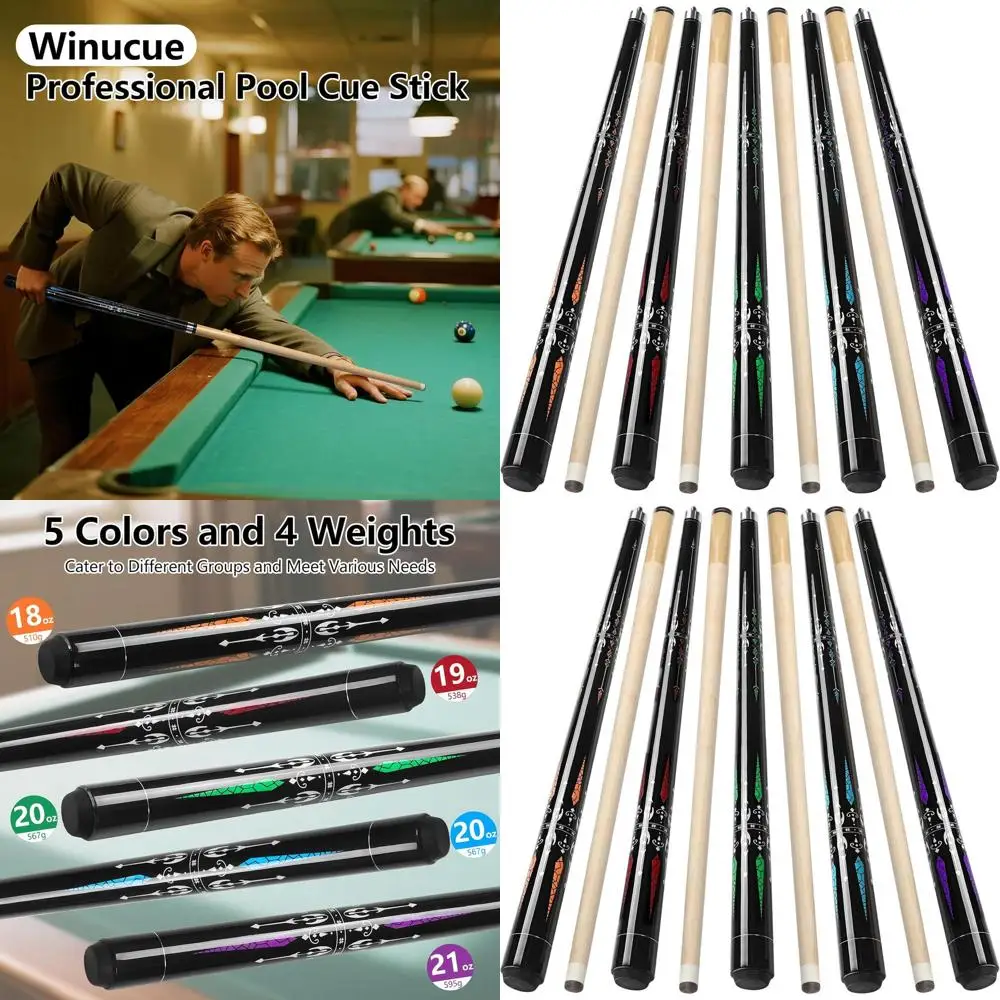 

58-Inch Two-Piece Maple Billiard Cue Stick, 18-21oz for Pool & Bar Games