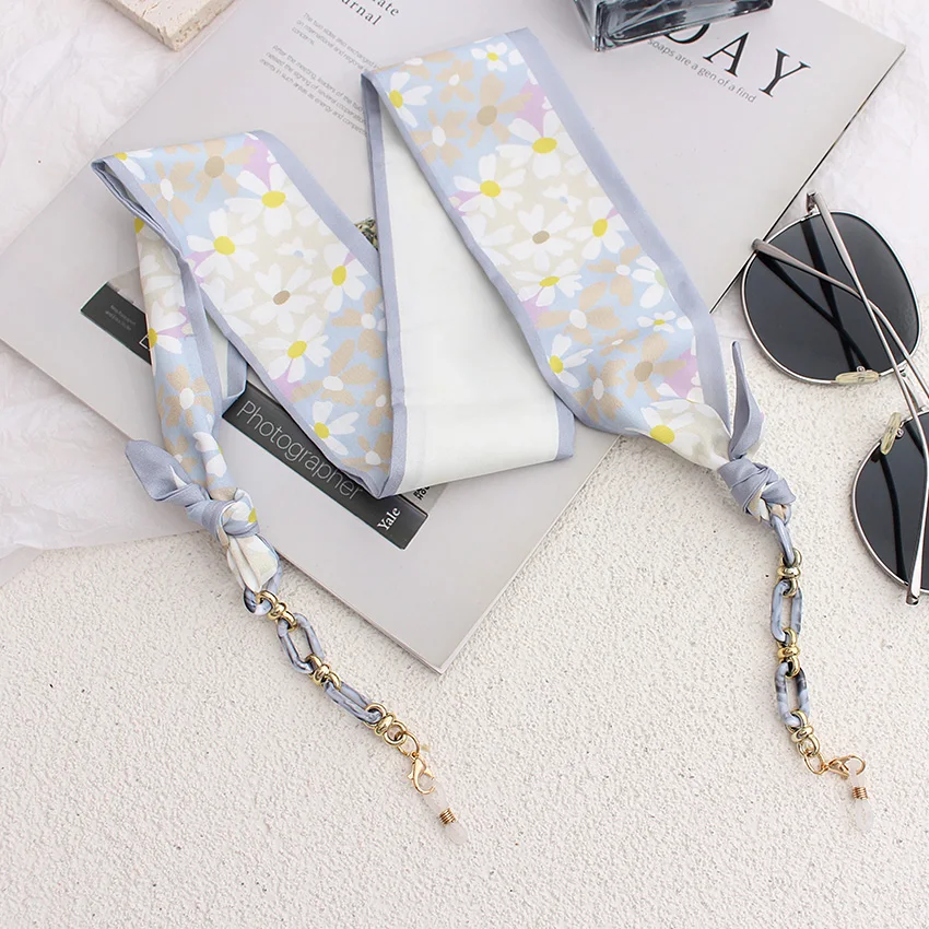 Seidenband Brillenketten Mode Boho Acryl Sonnenbrille Lanyard Halter Maskenband Hängen am Hals Brillen Mädchen Geschenk Schmuck – Detail 6
