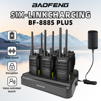 6-Pack Baofeng 888S PLUS Walkie Talkies UHF 400-470MHz BF-888S Portable 16-Channel Long-Distance Professional Range 3-5km Radio