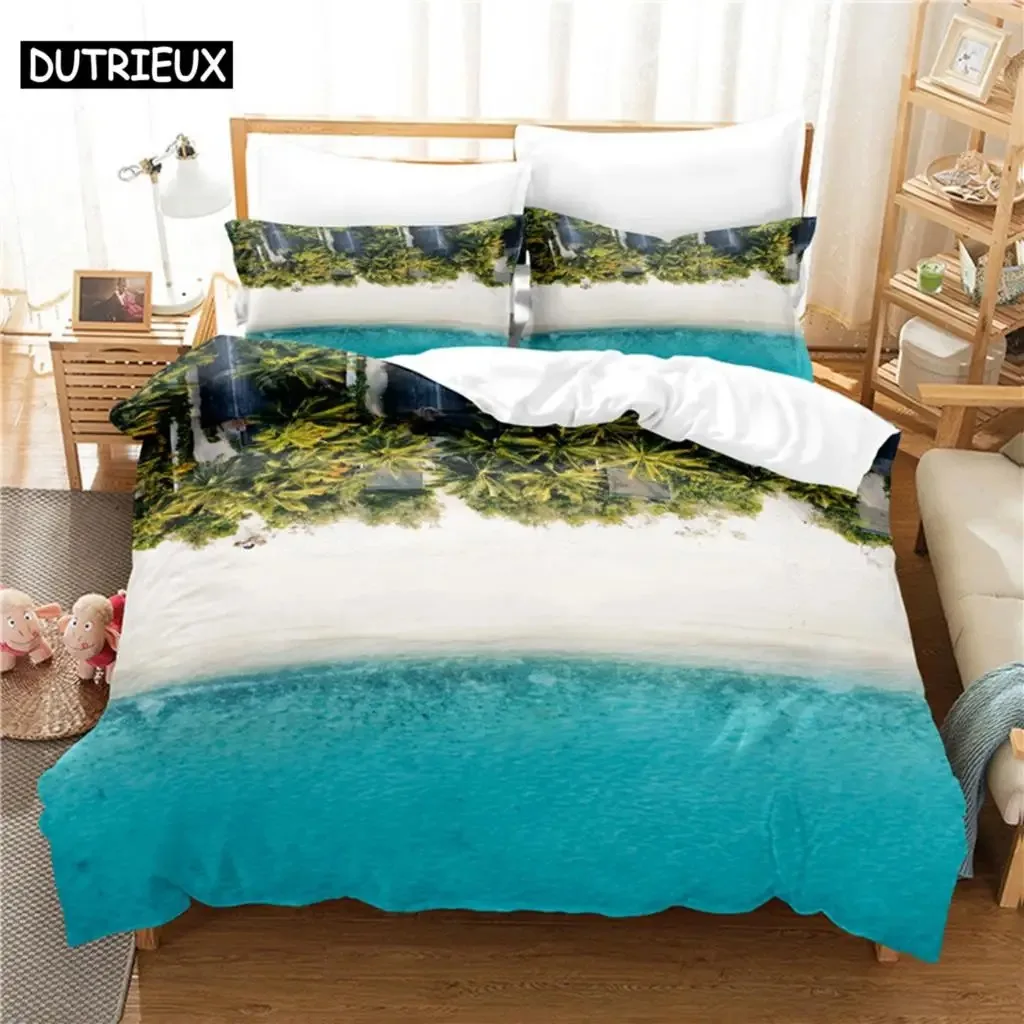 

Beautiful Coastline Bedding Set Duvet Cover Set 3d Bedding Digital Printing Bed Linen Queen Size Bedding Set Fashion Design