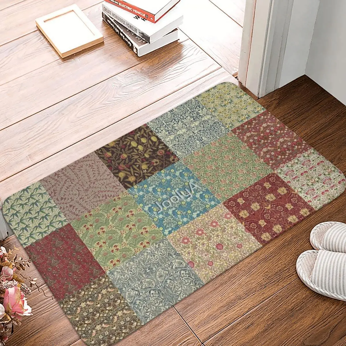 William Morris Pattern Collection Facecloth Non-Slip Floor Mat EmbroidererThick And Comfortable, Durable Foot Mats