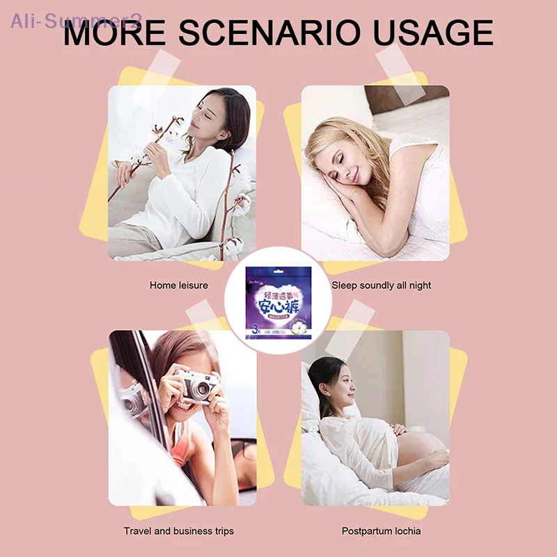 L/XL 3 قطعة/الحقيبة المتاح فوط صحية السروال للنساء الكبار تنفس سريعة الامتصاص فترة سراويل الاستخدام بعد الولادة #3