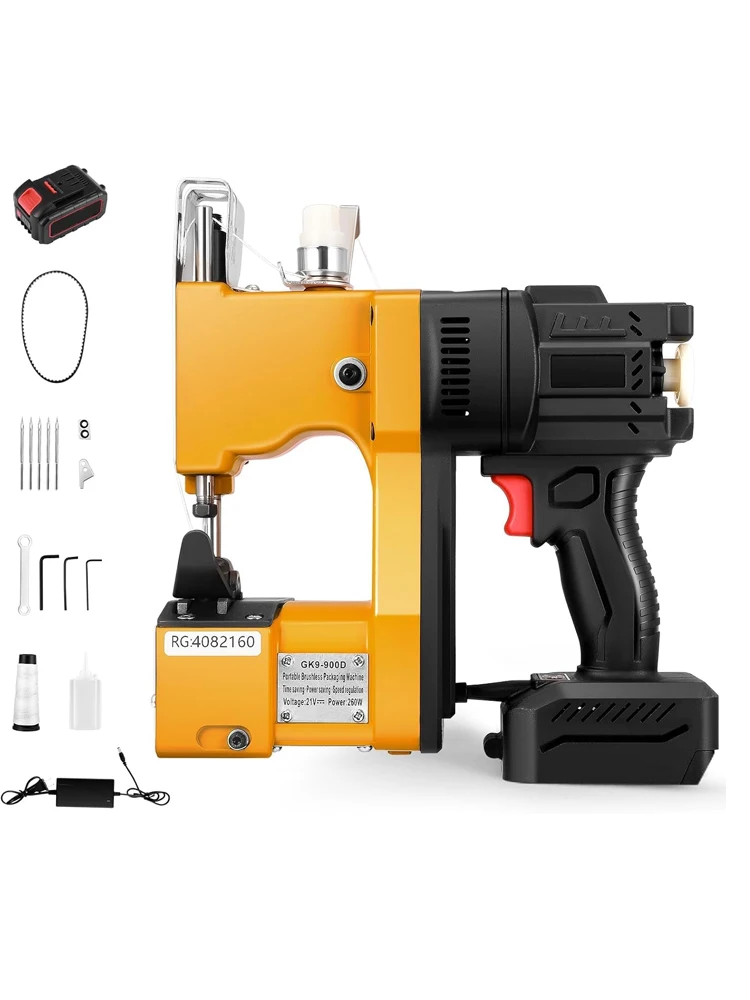 Verbesserte bürstenlose Beutelnähmaschine mit 50000mAh tragbarer Handheld-Industrie-Verpackungsmaschine zum Beutelverschließen für Stoff und Jute