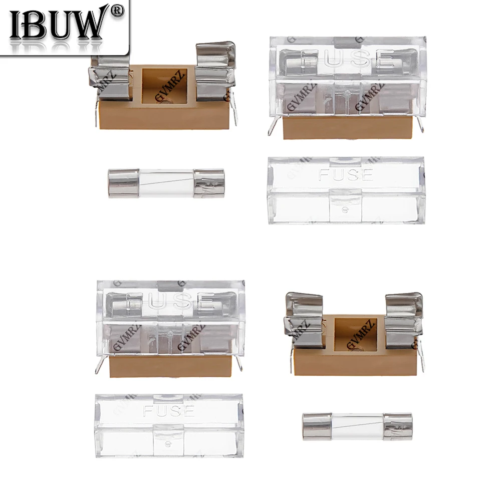 5PCS 6X30MM 5X20MM 250V Glass Fuse Holder Transparent Holder With Transparent Cover Fuse Blocks Insurance Header 250V 5*20mm