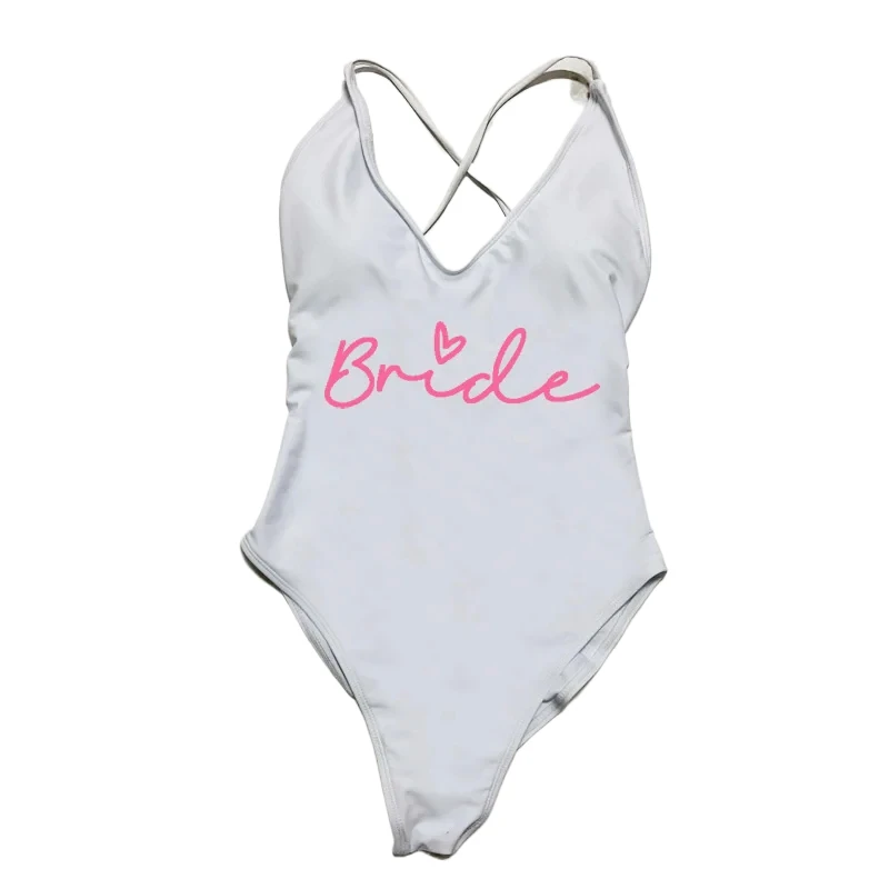 Maillot de bain une pièce sexy pour femme, bikini grande taille, été, bain trempé, parfait pour l'équipe de la mariée, enterrement de vie de jeune fille, dame