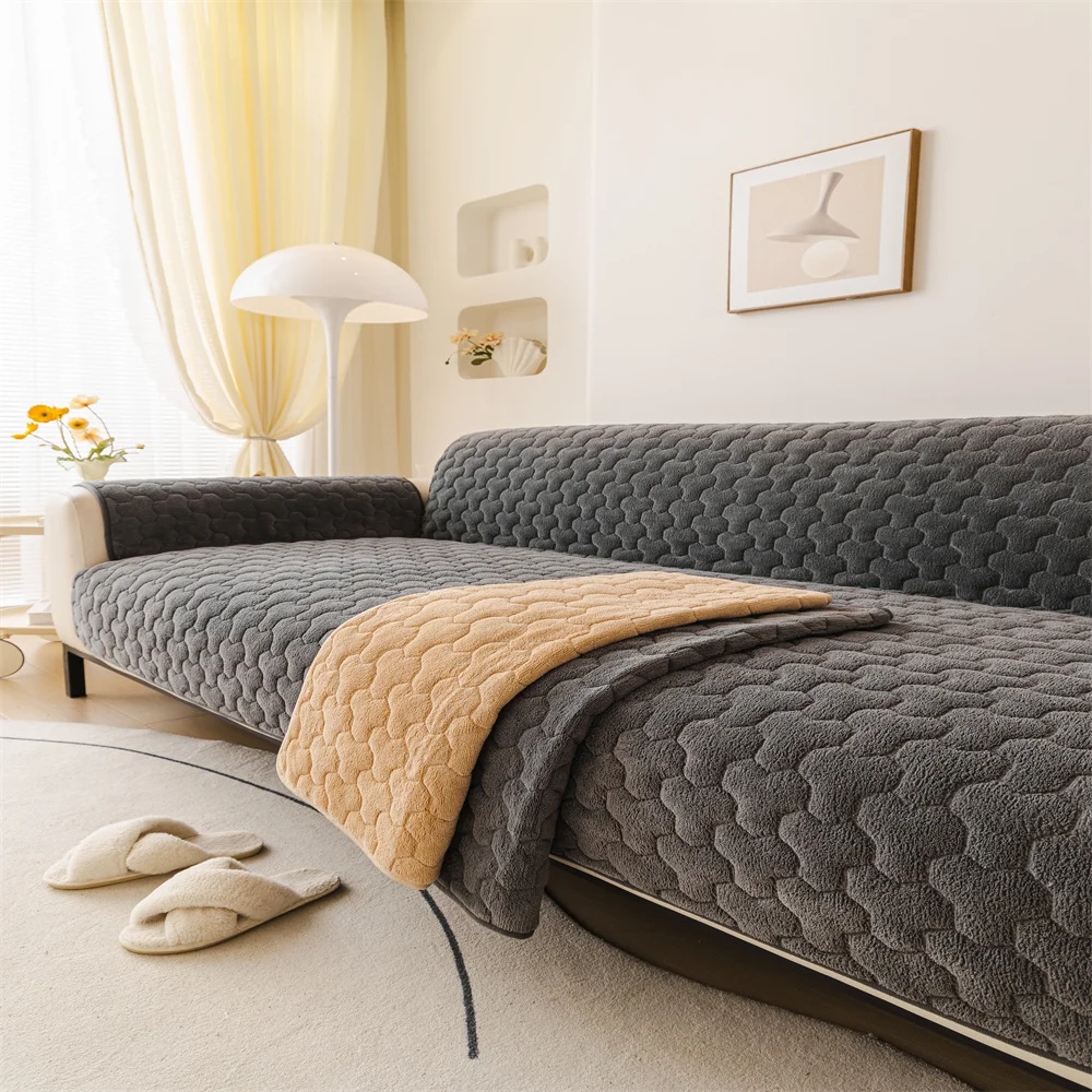 

Новинка 2025, осенне-зимняя утолщенная легкая роскошная нескользящая анти-кошачья царапина, антипригарная шерстяная подушка для дивана, полотенце для спины