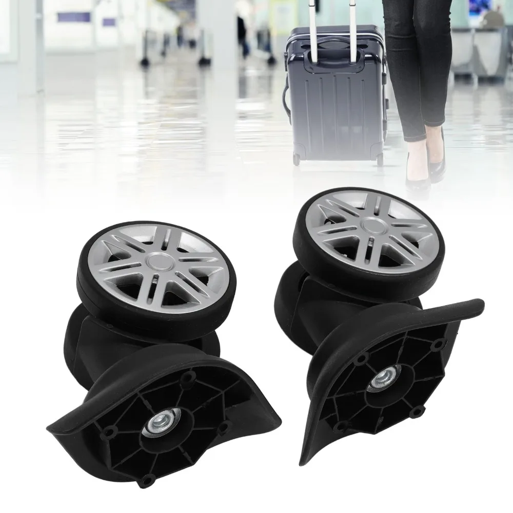 

1 Pair 360 Degree Rotation Luggage Wheel Spare Part Low Noise Easy to Install Trunk Wheels Universal Suitcase Castor