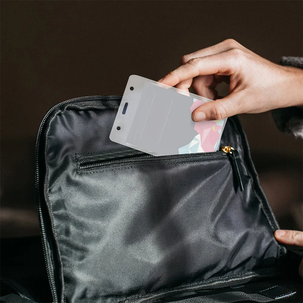 

6 шт. прозрачных водонепроницаемых чехлов для ID-карт, прочные пластиковые держатели для визиток, членских и именных карт