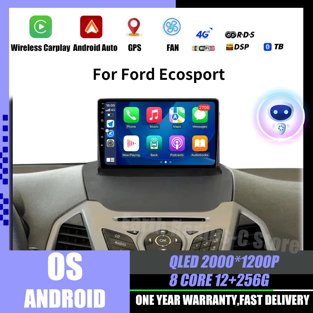 

Android 16 Car Radio For Ford Ecosport 2013- 2017 Auto Carplay GPS 4G WIFI Navigation Multimedia Video Player Stereo No 2din DVD
