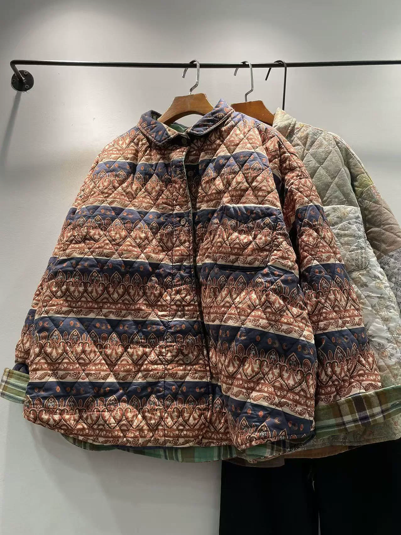 

2026 Ethnic quilted jacket coat for women winter autumn large size coat vintage print cotton padded jacket outwear