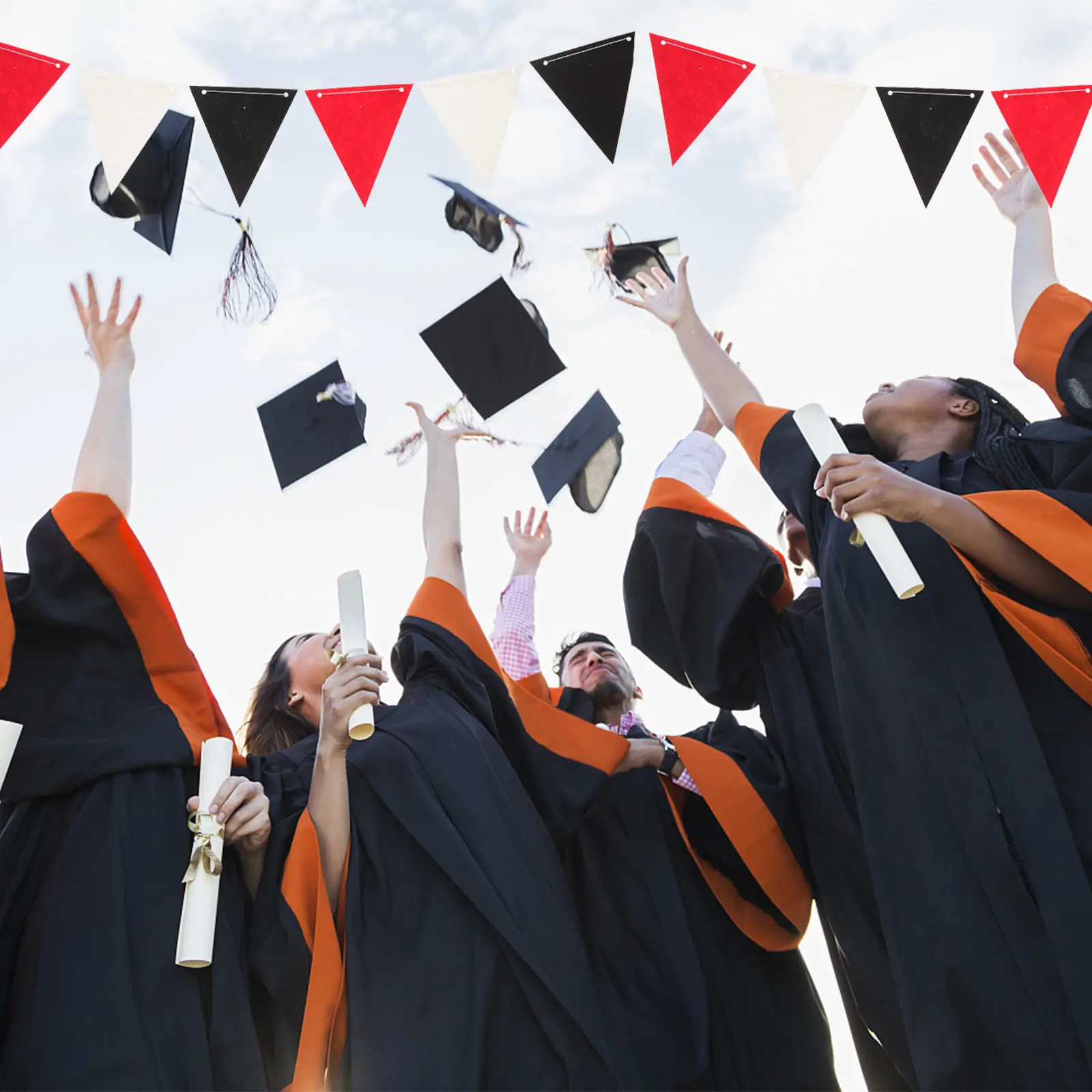 

2Pcs Graduation Backdrop Banner Non-Woven Fabric Decorative Hanging Banner Graduation Party Wall Decor Photo Prop Supplies