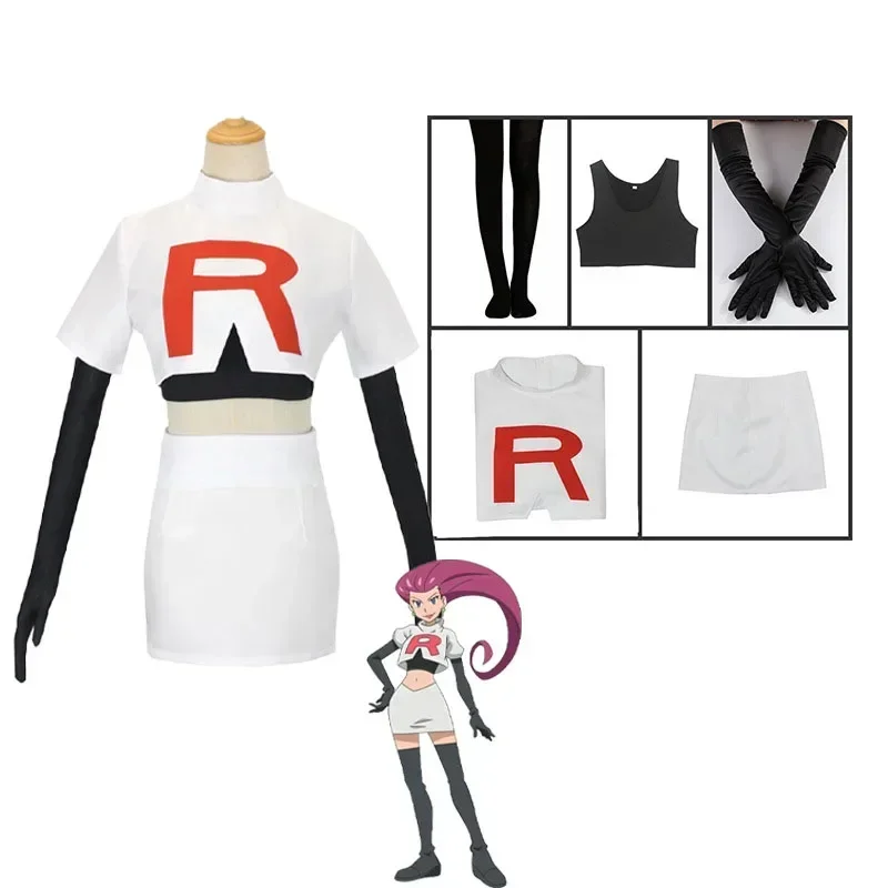 

Hot Adult Team Rocket Jessie Musashi James Kojirou Halloween Cosplay Costume Set Game Anime Accessories