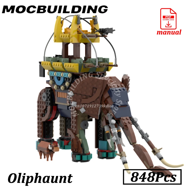 Elephant Buildings Mini Bull MOC Building Blocks Middle-Earth Bricks Oliphaunted Blocks Model Construction Toys Gifts