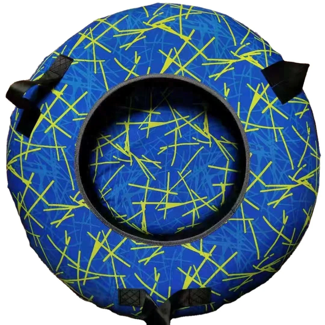 Winter Sport Hard Bottom Rubber Tire Towable Snow Sled Tube Inflatable Ski Tube for Sale