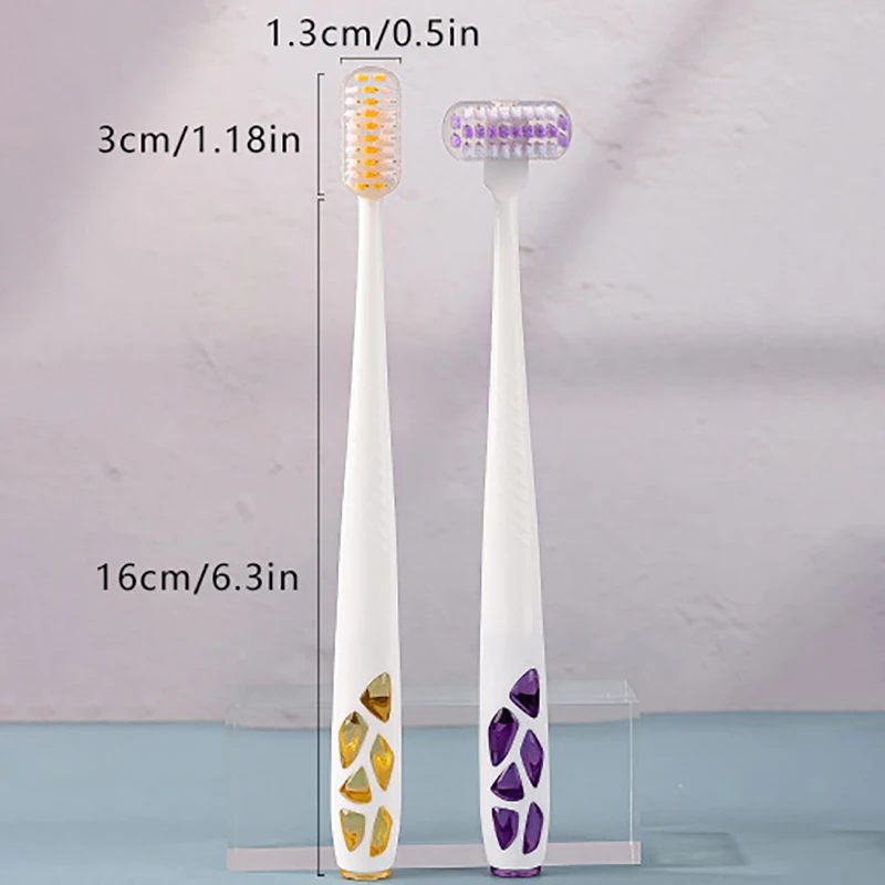 Escova de dentes interdental cerdas macias para adultos, escova de língua cerdas, interdente, 2pcs