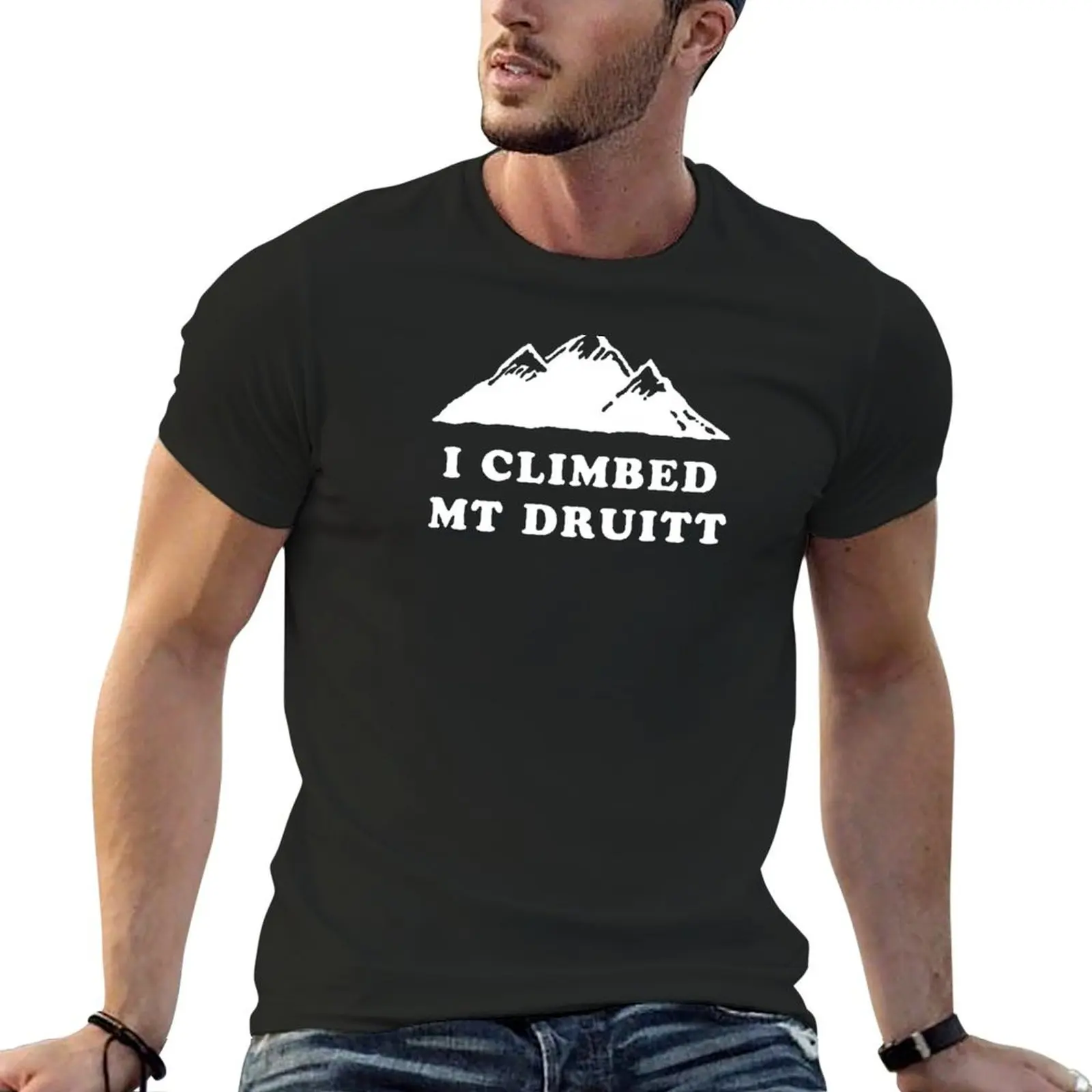 I Climbed Mt Druitt T-Shirt tops customs blanks oversized graphic tee mens plain t shirts