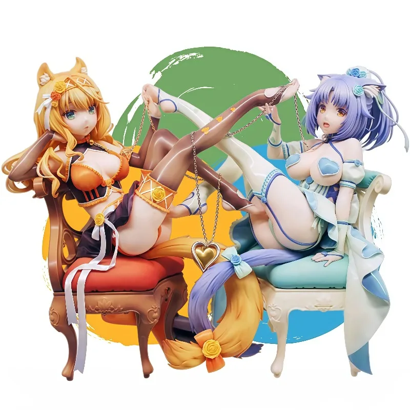 100% Genuine  Native Cat Girl Paradise Maple & Cinnamon Grizzry Panda 1/7 PVC Painted Figure Decorate Models, Collect Gifts,