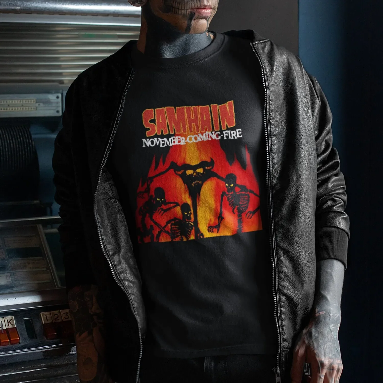 Samhain November Coming Fire T Shirt Skull Danzig Misfits Classic