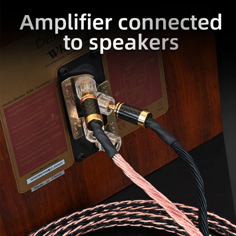 ATAUDIO Hifi Speaker Cable High Quality OCC Speaker Wire With Carbon Fiber Banana and Y Plug