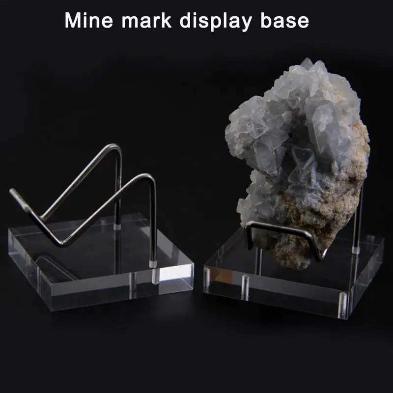 Metal Arm Mineral Stand Display Holder Rack Support Acrylic Base For Crystal Minerals Ores Agate Rocks For Home OfficeShow Room