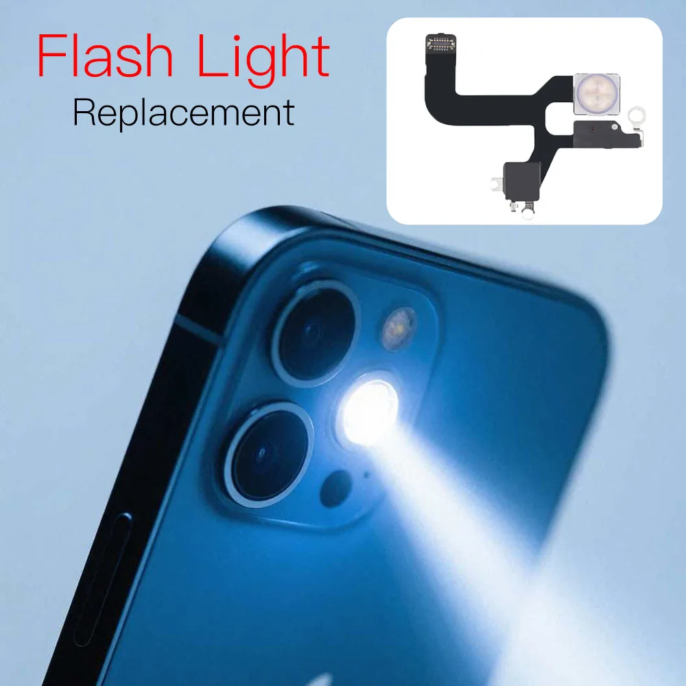 Flash Light Sensor Flex Cable For iPhone 12 Mini Pro Max LED Flashlight With Microphone Repair Replacement