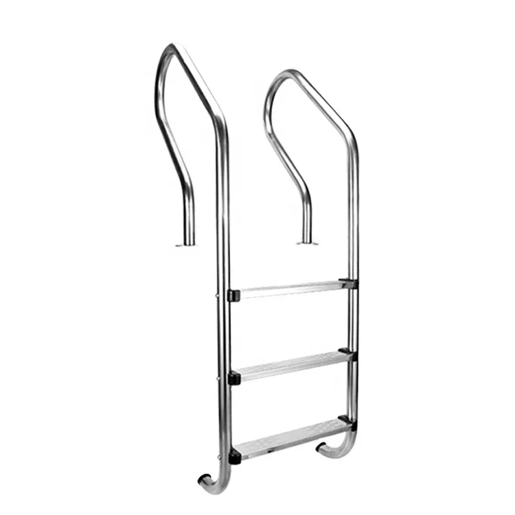 Embedded Stainless Steel 304 Pool Ladder Escalator Pedals Handrails Water Crown 1.2mm Thickness Stair Swimming Pool Ladder