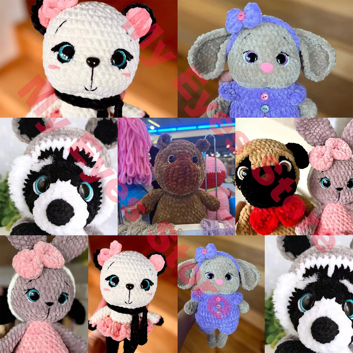 20 sztuk/partia Oczy 3D z brokatem, bezpieczne dla zabawek, amigurumi, trapezowe, do robótek dziewiarskich, pluszowe zabawki z filcu, duże czerwone oczy, rozmiar 16/20/25mm