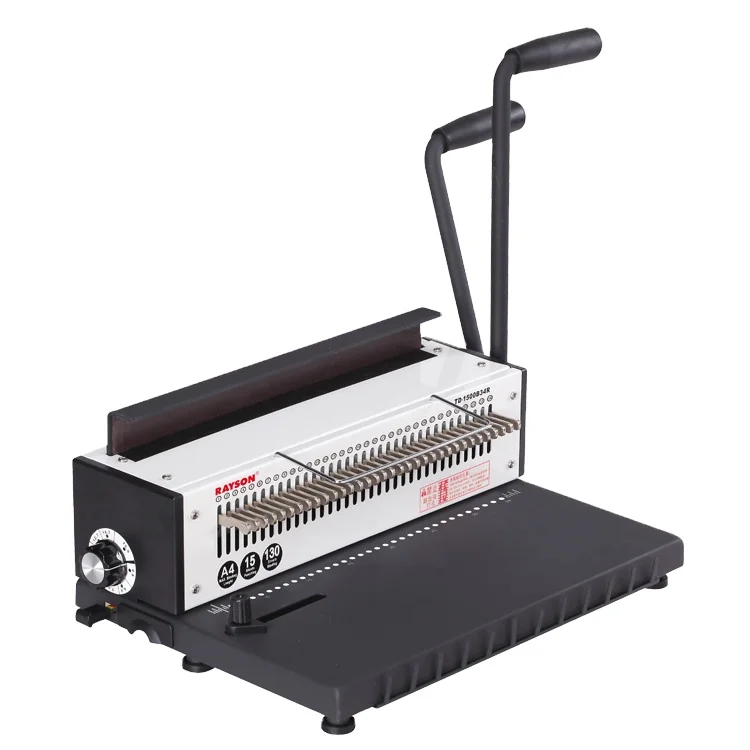 RAYSON Binding Machine 34 Holes Double Handle Manual Wire Binder for Books & Documents TD-1500B34 (15 Sheets Punching Capacity)