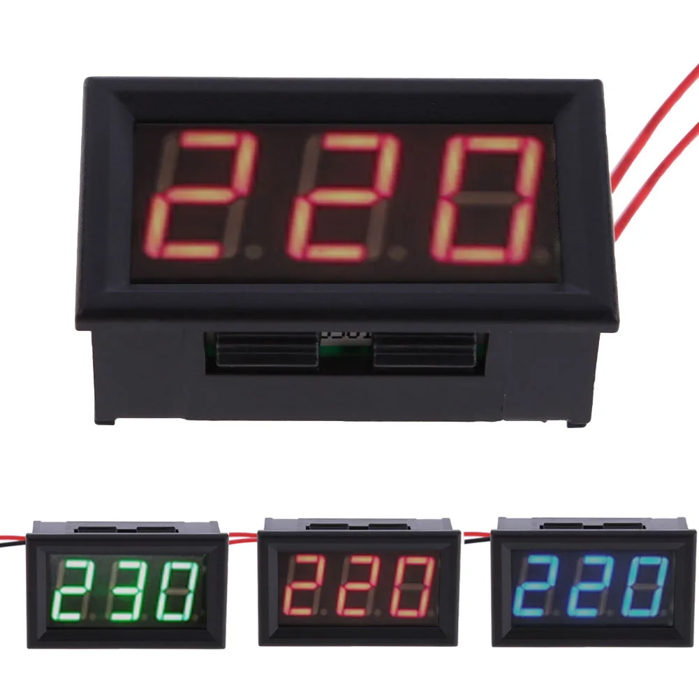 LED Digital Mini Voltmeter AC 30-500V Voltmeter Gauge Tester 2 Wires Volt Meter 0.56inch LED Display AC Voltage Detector