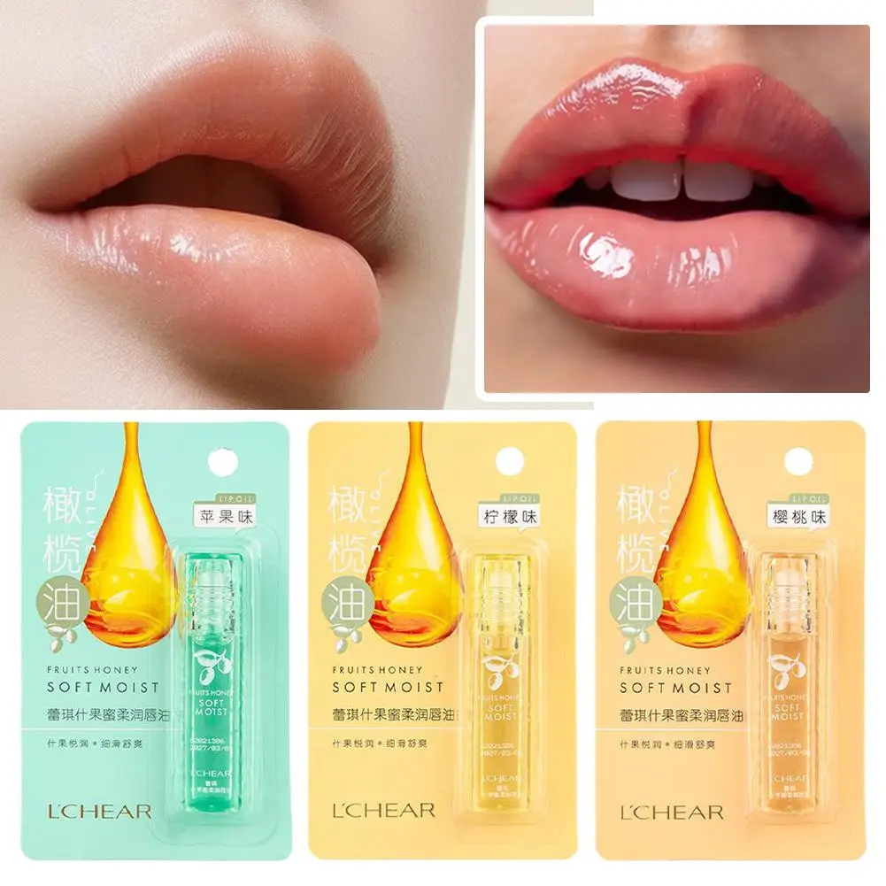 

Fresh Fruit Roll-on Lip Balm Lip Makeup Primer Moisturizing Hydrating Lasting Lip Long Gloss Transparent Cosmetics Clear C2L2