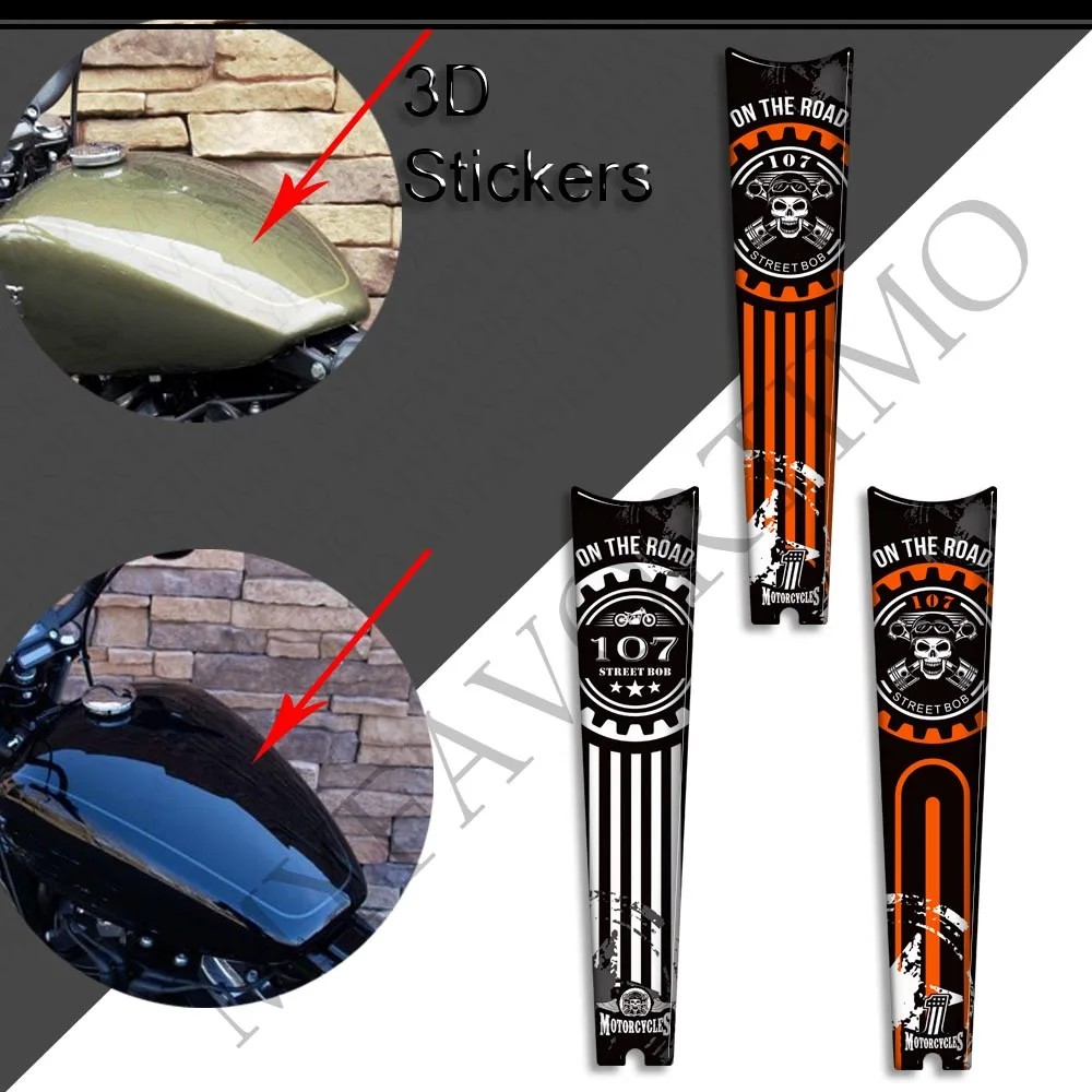 

Motorcycle Tank Pad Stickers Decals Protector Knee Side Grips Gas Fuel Oil Kit For Harley Davidson Street Bob FXBB 107 M8