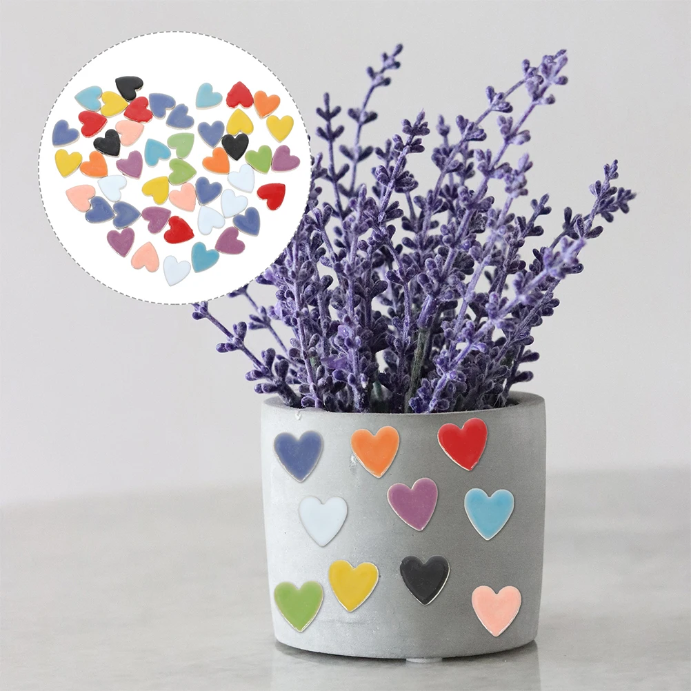 

1000g Heart Ceramic Mosaic Tiles DIY Kit for Crafts Home Decoration Tabletop Ceramic Pieces Heart Tiles Tile Kit