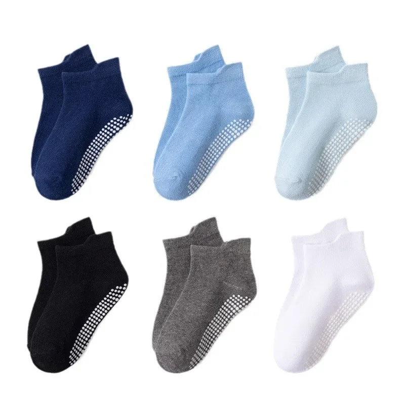 

6 Pairs Kids Non Slip Socks Cotton Baby Floor Socks Boys Girls Short Socks Breathable Spring Summer