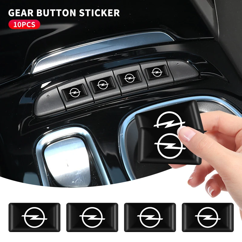 10Pcs Car Epoxy Resin Interior Sticker Car Logo Emblem Decal Decoration For Opel Insignia Astra Antara Meriva Zafira H G