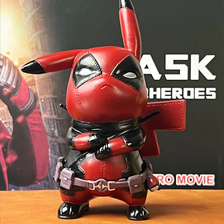 12cm Pokemon Anime Figure PVC Pikachu Cosplay Deadpool Cartoon Action Figures Kawaii Model Collection Ornaments Kids Toys Gift