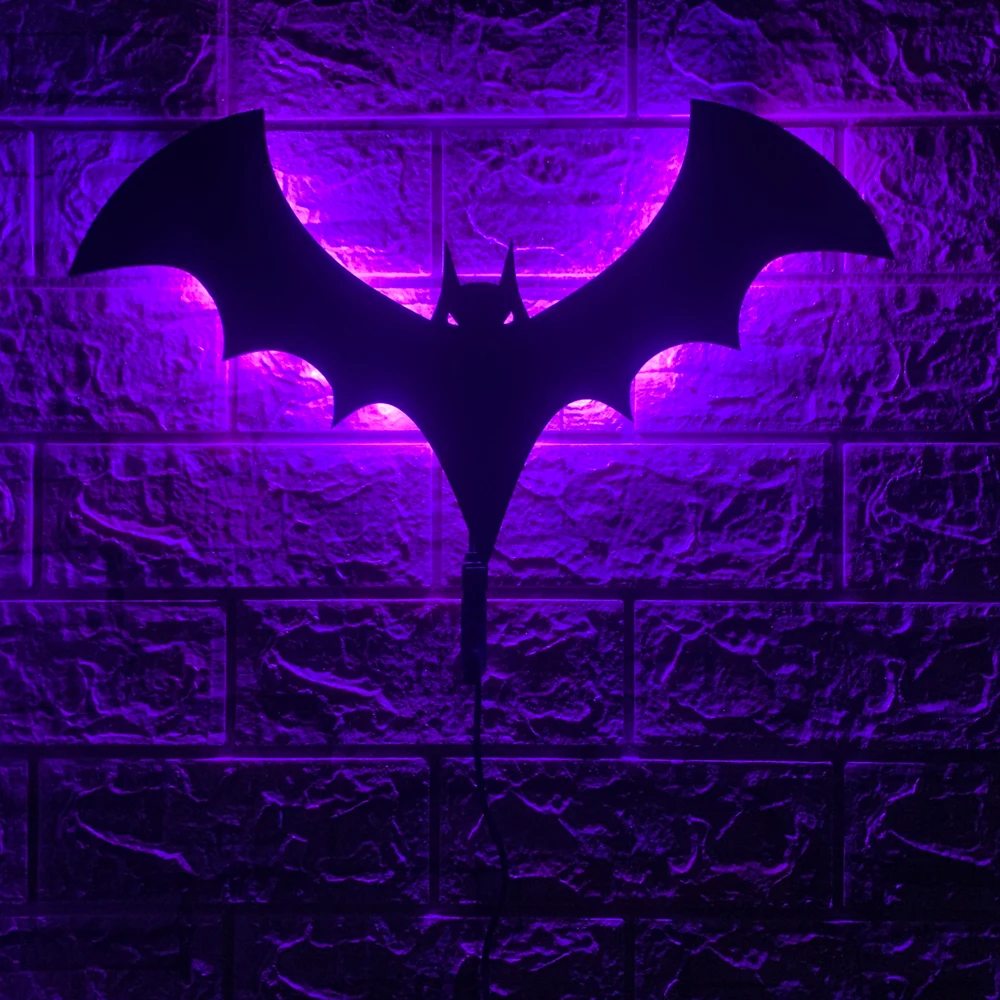 ZK50 New Cool Bat Light LED Wall Light Background Wall Night Light USB Remote Control 16 Color Lighting Christmas Gift