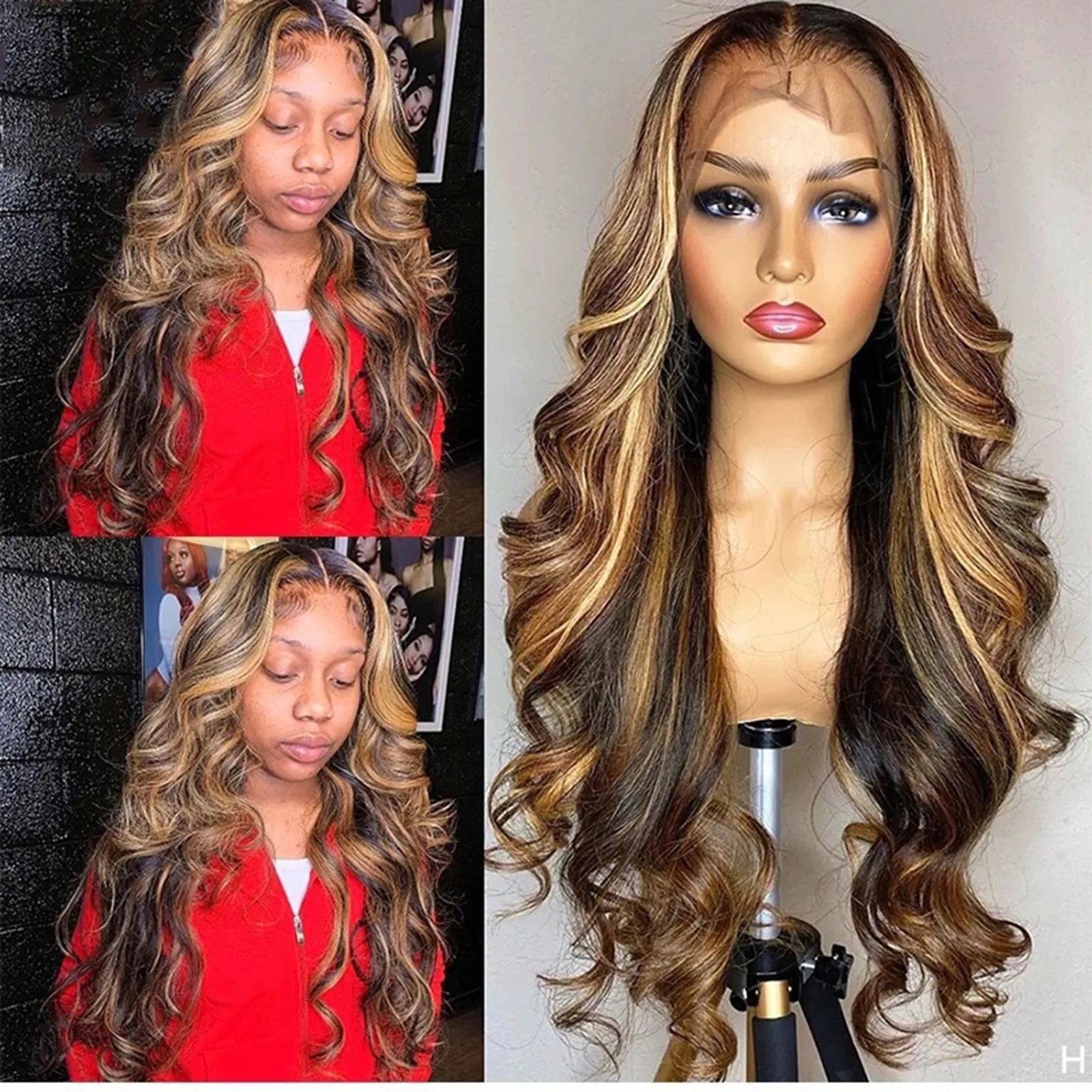 Synthetic Wig New European And American Wig In The Long Curly Hair Full Head Set Large Wave High Temperature Silk Wigs