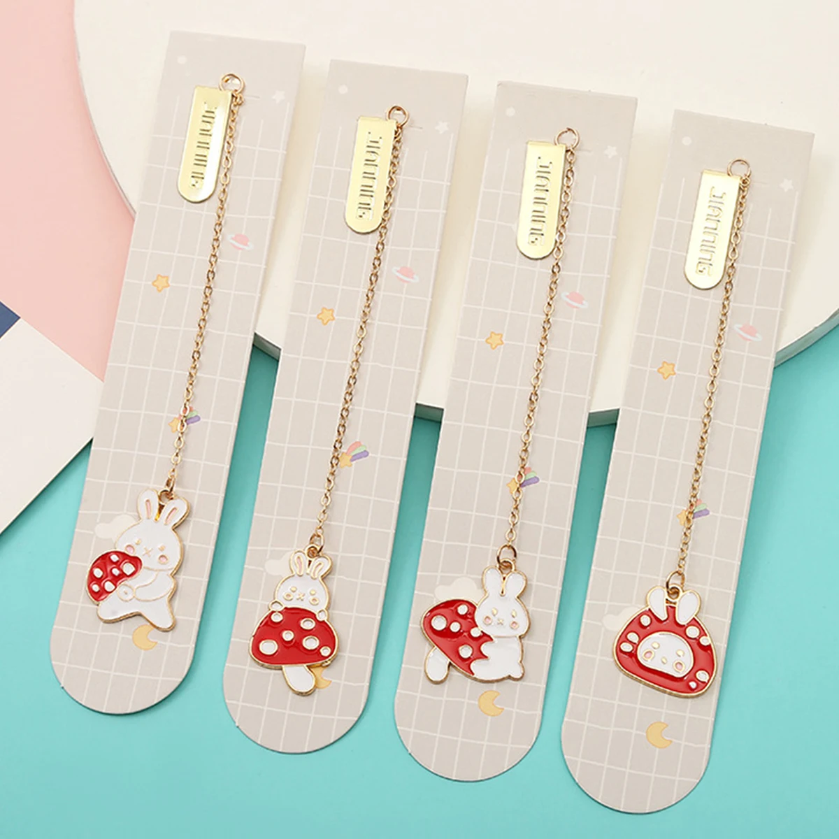 1PC Creative and adorable rabbit bookmarks, decorative hanging items for stationery, exquisite gifts for reading enthusiasts