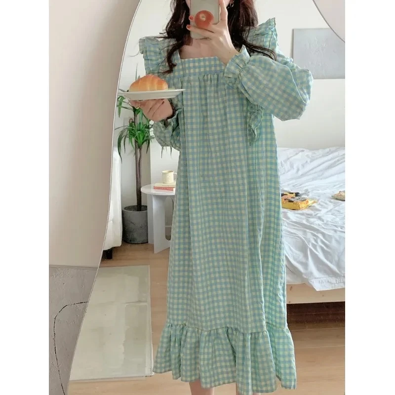 Plus Size 5XL 140kg Summer Short Sleeve Plaid Dress For Women Turn Down Collar Oversized Sweet Dress Vestido