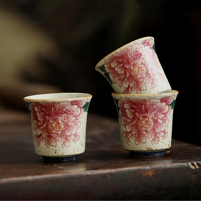 

1 Pc Chinese Tradition Handmade Flowers Tea Cup Beauty Meditation Cup Personal Household Tea Bowl Travel Teaware Accessories