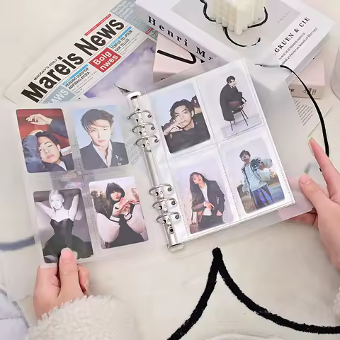 A5 Photocard Binder 4 Pockets Kpop Binder Photocards Collect Book Poca Supplies Photo Album Card Loose-leaf Photocard Binder
