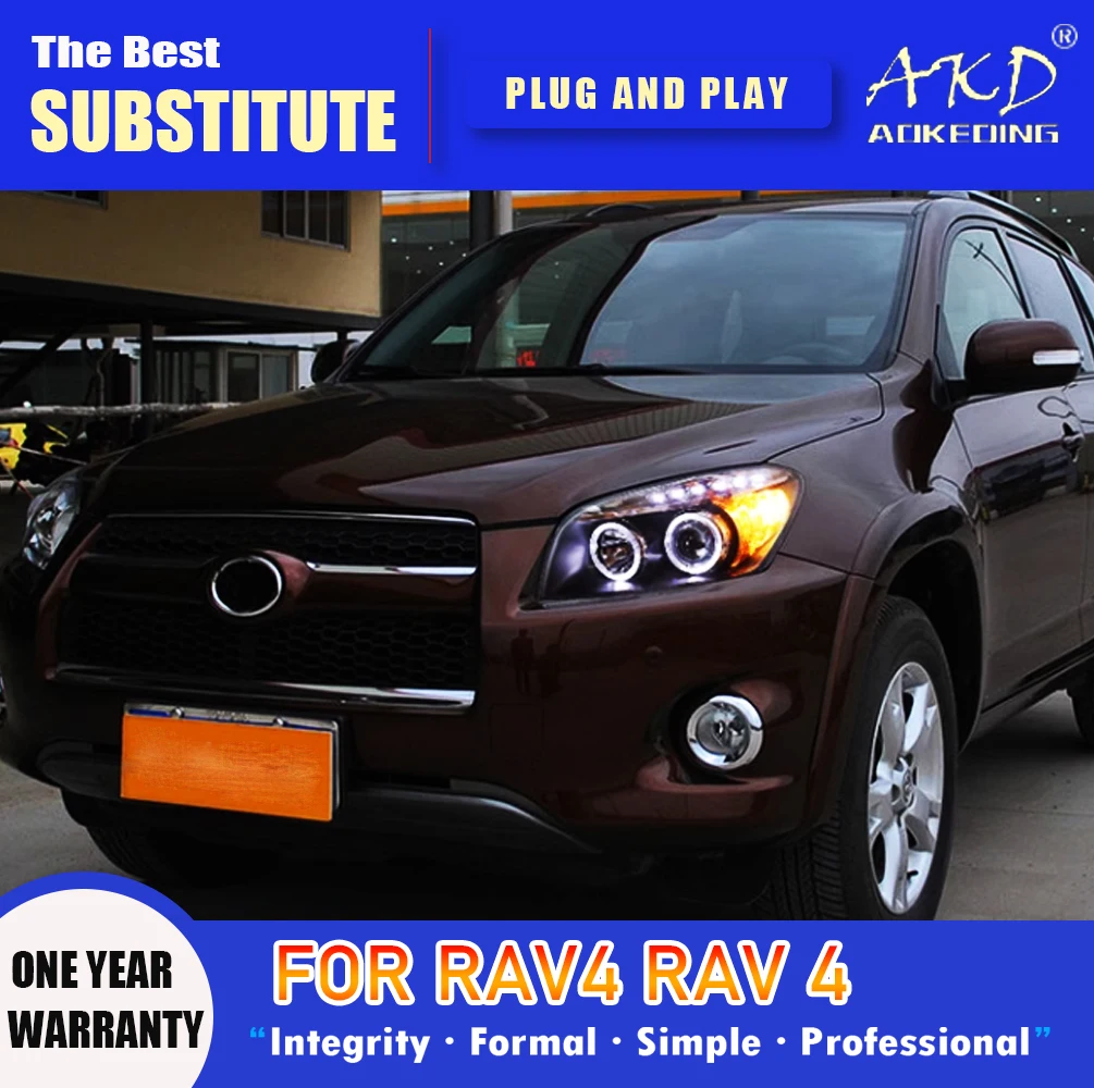 

AKD Head Lamp for Toyota RAV4 LED Headlight 2009-2012 Headlights RAV 4 DRL Turn Signal High Beam Angel Eye Projector Lens