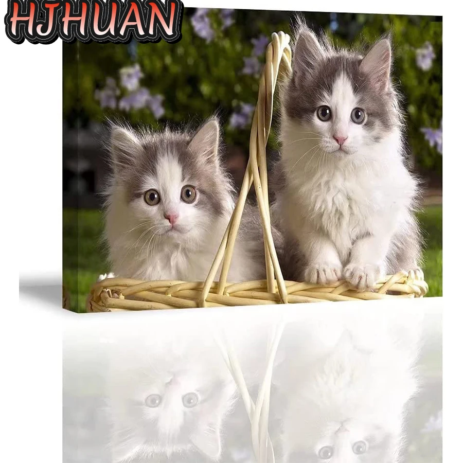 Animal art, cute kitten Diamond Painting Set Hobby Art 5D DIY Full Drill Square Round Mosaic stitch cross Home Decoration gift