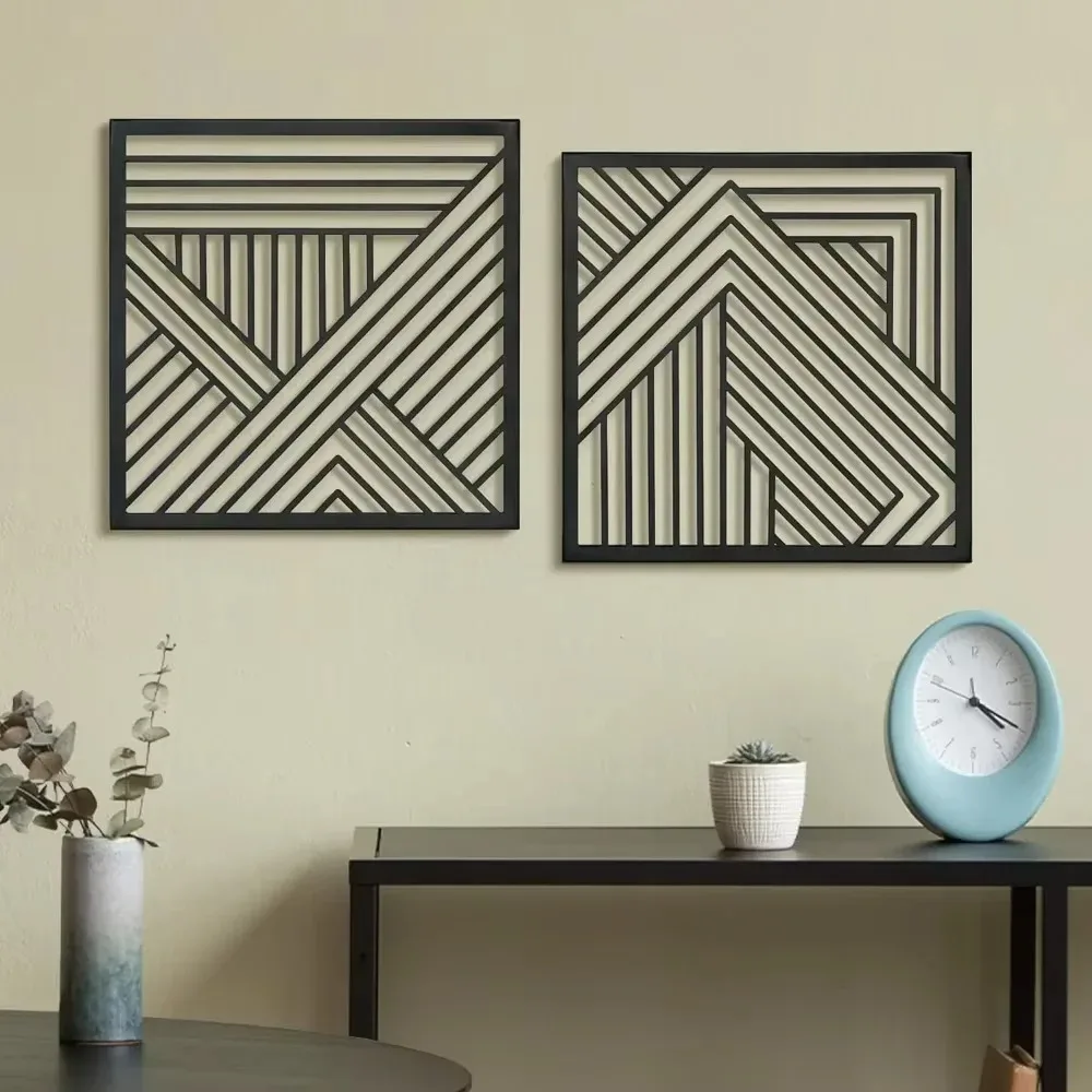 CIFBUY Creative Aluminum Wall Art Mid Century Geometric Waterproof Durable Metal Sculpture for Living Room Bedroom Home Decor
