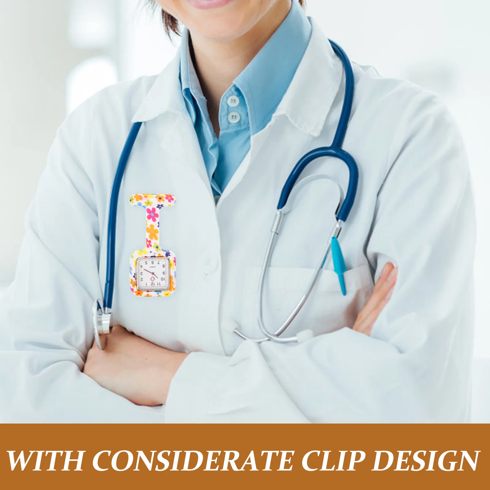 

Nurse Watch Clip Silicone Fob Watches Small Lapel Pin Pocket Brooch Design Student Use Durable Material Stable Long Time