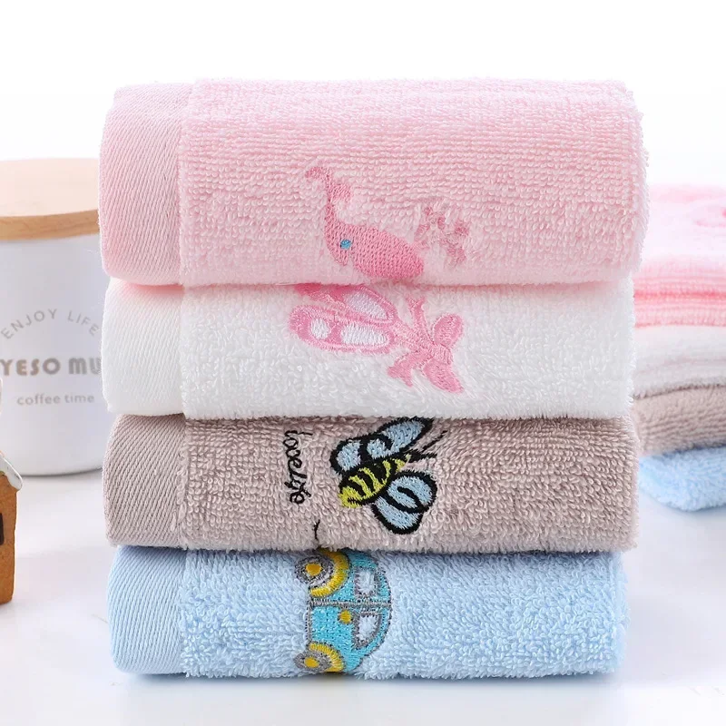 5Pcs Baby Handkerchief Square Cartoon Pattern Towel 25x25cm Cotton Infant Face Towel Wipe Cloth Baby Stuff for Newborns Baby