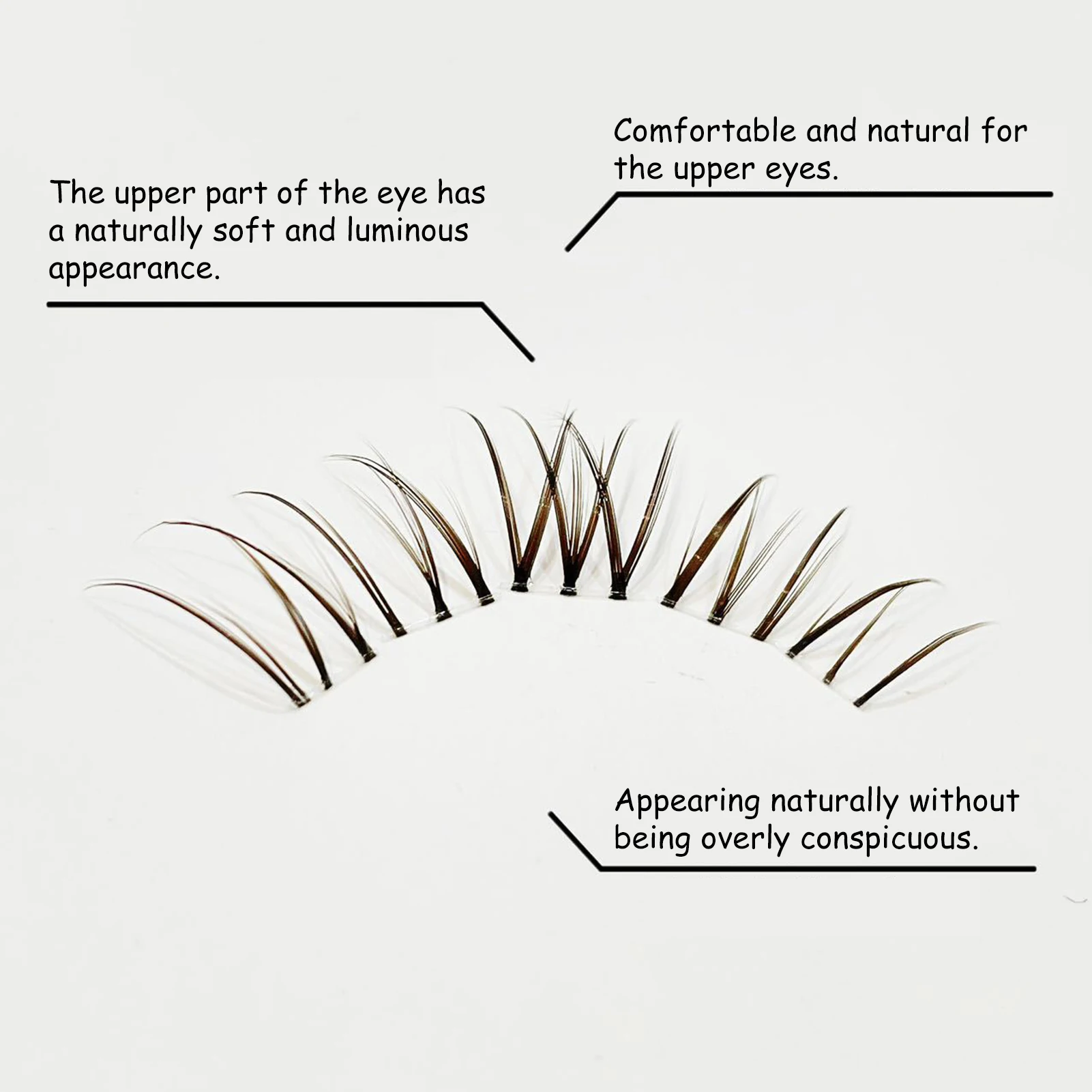 Doce marrom magnólia cílios postiços natural arejado estilo mangá cílios postiços para olhos asiáticos iniciante amigável cílios à prova dwaterproof água