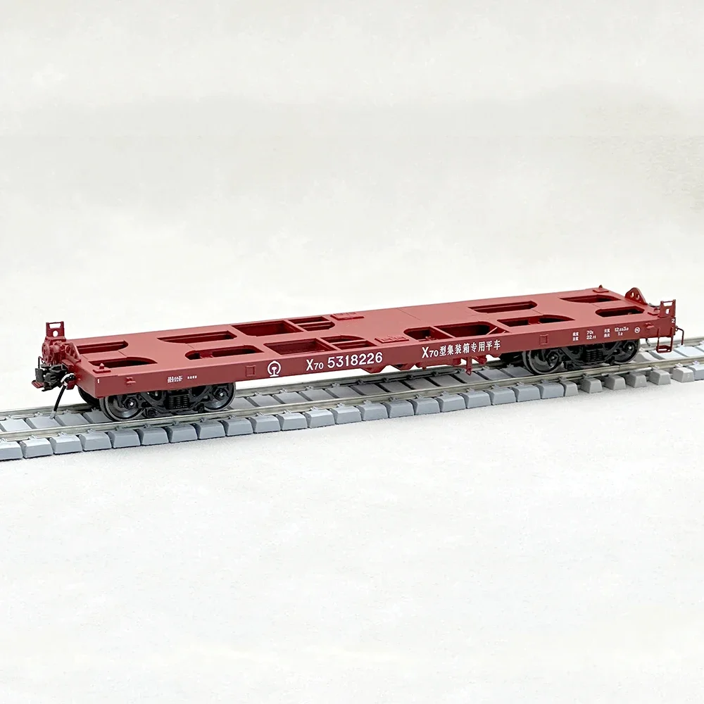 HO 1/87 Train Model Flatbed Truck X70 Type Container Special Flatbed Truck Single Section Without Containers